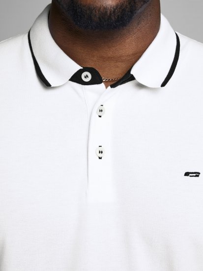 Jack & Jones PAULOS Short Sleeve Polo White/PS - Pikétröjor - Stora pikétröjor - 2XL-8XL