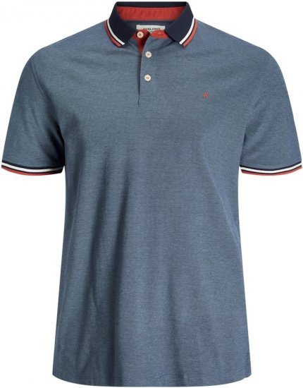 Jack & Jones PAULOS Short Sleeve Polo Denim Blue/PS - Pikétröjor - Stora pikétröjor - 2XL-8XL