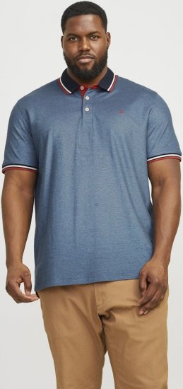 Jack & Jones PAULOS Short Sleeve Polo Denim Blue/PS - Pikétröjor - Stora pikétröjor - 2XL-8XL