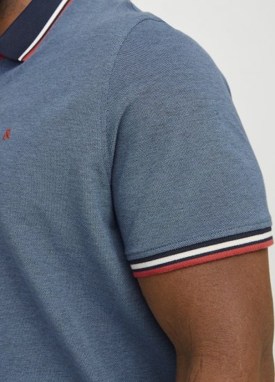 Jack & Jones PAULOS Short Sleeve Polo Denim Blue/PS - Pikétröjor - Stora pikétröjor - 2XL-8XL