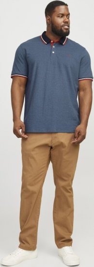 Jack & Jones PAULOS Short Sleeve Polo Denim Blue/PS - Pikétröjor - Stora pikétröjor - 2XL-8XL