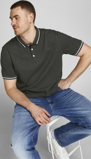 Jack & Jones PAULOS Short Sleeve Polo Green/PLAY 1 - Pikétröjor - Stora pikétröjor - 2XL-8XL