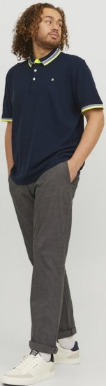 Jack & Jones PAULOS Short Sleeve Polo Dark Navy/NEON - Pikétröjor - Stora pikétröjor - 2XL-8XL