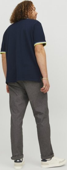 Jack & Jones PAULOS Short Sleeve Polo Dark Navy/NEON - Pikétröjor - Stora pikétröjor - 2XL-8XL