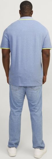 Jack & Jones PAULOS Short Sleeve Polo Light Blue/NEON - Pikétröjor - Stora pikétröjor - 2XL-8XL
