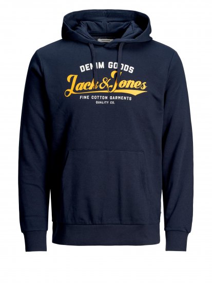 Jack & Jones Elogo Sweat Hood Navy Blazer - Tröjor & Hoodies - Stora hoodies - 2XL-8XL