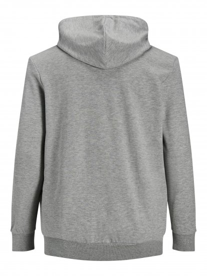 Jack & Jones Basic Sweat Zip Hood Light Grey Melange - Tröjor & hoodies - Stora hoodies & tröjor - 2XL-14XL