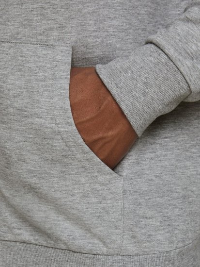 Jack & Jones Basic Sweat Zip Hood Light Grey Melange - Tröjor & hoodies - Stora hoodies & tröjor - 2XL-14XL