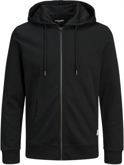 Jack & Jones Basic Sweat Zip Hood Black - Tröjor & hoodies - Stora hoodies & tröjor - 2XL-14XL