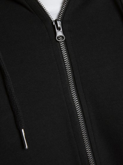 Jack & Jones Basic Sweat Zip Hood Black - Tröjor & hoodies - Stora hoodies & tröjor - 2XL-14XL