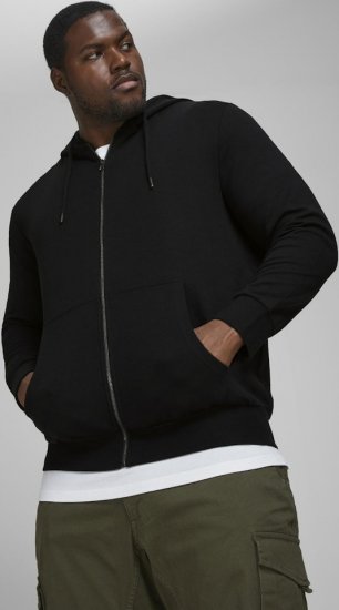 Jack & Jones Basic Sweat Zip Hood Black - Tröjor & hoodies - Stora hoodies & tröjor - 2XL-14XL