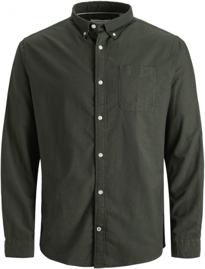 Jack & Jones OXFORD LS Shirt Green - Skjortor - Stora skjortor - 2XL-8XL