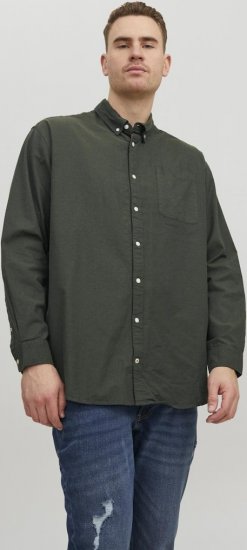 Jack & Jones OXFORD LS Shirt Green - Skjortor - Stora skjortor - 2XL-8XL
