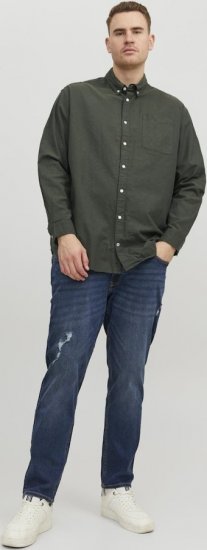 Jack & Jones OXFORD LS Shirt Green - Skjortor - Stora skjortor - 2XL-8XL