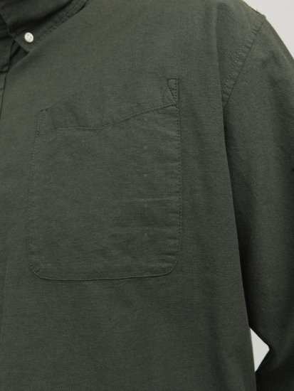 Jack & Jones OXFORD LS Shirt Green - Skjortor - Stora skjortor - 2XL-8XL
