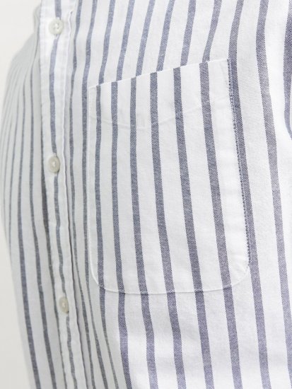 Jack & Jones OXFORD LS Shirt Striped Ensign Blue - Skjortor - Stora skjortor - 2XL-8XL