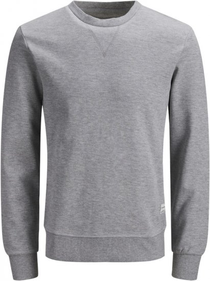 Jack & Jones Basic Sweatshirt Light Grey Melange - Tröjor & hoodies - Stora hoodies & tröjor - 2XL-14XL
