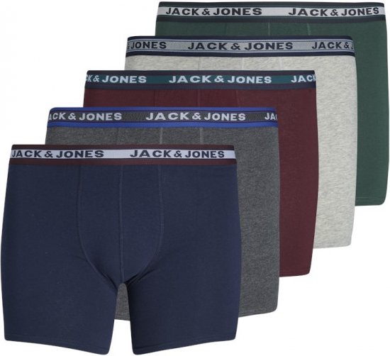 Jack & Jones OLIVER Trunks 5-Pack Dark Grey Melange - Underkläder & badkläder - Stora underkläder för män