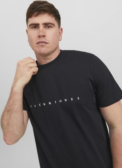Jack & Jones STAR T-Shirt Black - T-shirts - Stora T-shirts - 2XL-14XL