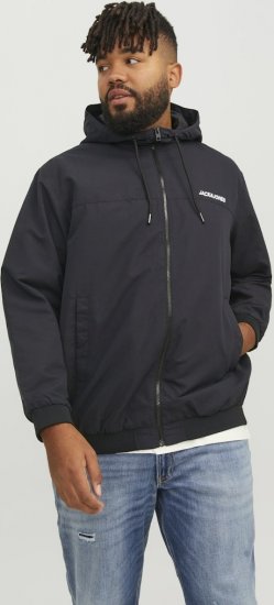 Jack & Jones RUSH SOLID Bomber Jacket with Hood Black - Jackor - Stora jackor - 2XL-12XL