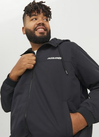 Jack & Jones RUSH SOLID Bomber Jacket with Hood Black - Jackor - Stora jackor - 2XL-12XL
