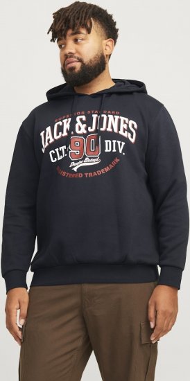 Jack & Jones 2 COL LOGO Hoodie Dark Navy - Tröjor & hoodies - Stora hoodies & tröjor - 2XL-14XL