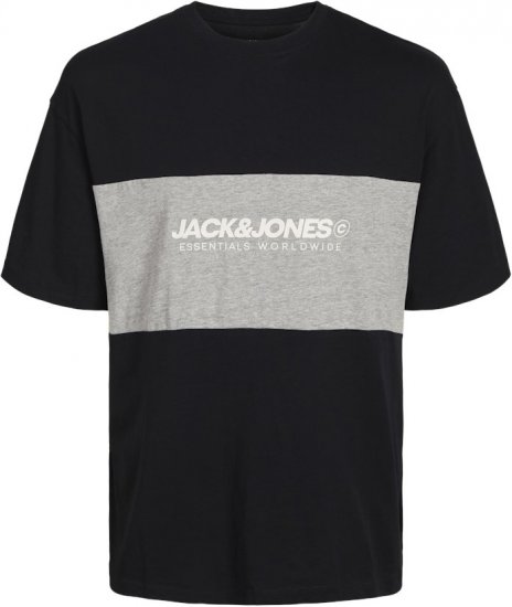 Jack & Jones LEGACY BLOCKING T-Shirt Black - T-shirts - Stora T-shirts - 2XL-14XL