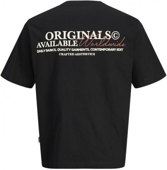 Jack & Jones Lington Crew Neck T-Shirt Black - T-shirts - Stora T-shirts - 2XL-14XL