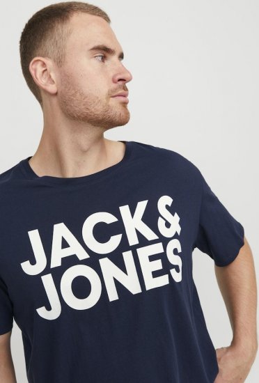 Jack & Jones CORP Logo T-Shirt Navy Blazer - T-shirts - Stora T-shirts - 2XL-14XL