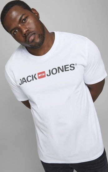Jack & Jones JJECORP LOGO T-Shirt White - T-shirts - Stora T-shirts - 2XL-14XL
