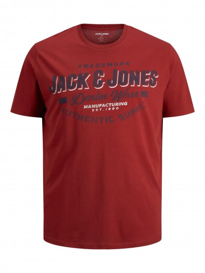 Jack & Jones JJELOGO TEE Red - T-shirts - Stora T-shirts - 2XL-14XL