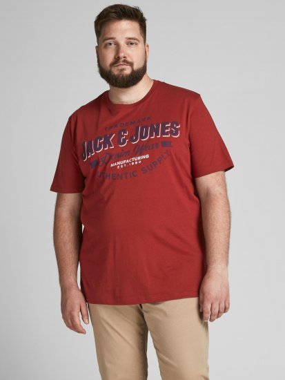 Jack & Jones JJELOGO TEE Red - T-shirts - Stora T-shirts - 2XL-14XL