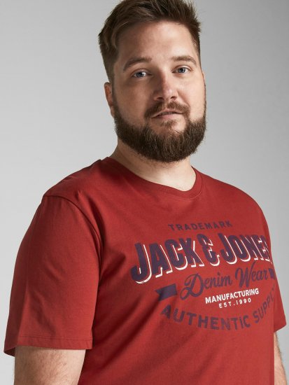 Jack & Jones JJELOGO TEE Red - T-shirts - Stora T-shirts - 2XL-14XL