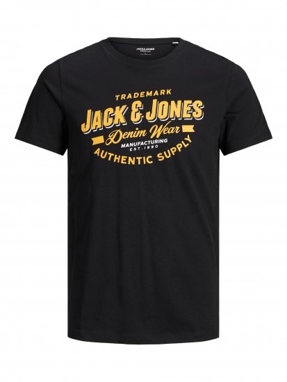 Jack & Jones JJELOGO TEE Black - T-shirts - Stora T-shirts - 2XL-8XL