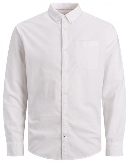 Jack & Jones OXFORD LS Shirt White - Skjortor - Stora skjortor - 2XL-8XL