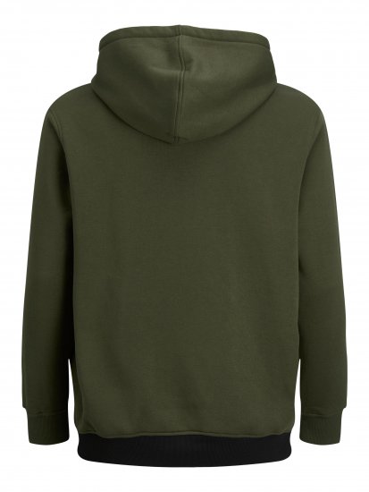 Jack & Jones JJEURBAN BLOCKING SWEAT Forest Green - Tröjor & hoodies - Stora hoodies & tröjor - 2XL-14XL