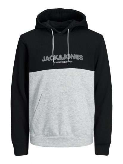 Jack & Jones JJEURBAN BLOCKING SWEAT Black - Tröjor & hoodies - Stora hoodies & tröjor - 2XL-14XL