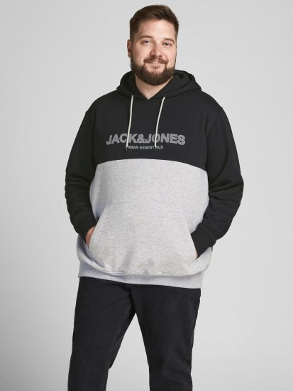 Jack & Jones JJEURBAN BLOCKING SWEAT Black - Tröjor & hoodies - Stora hoodies & tröjor - 2XL-14XL