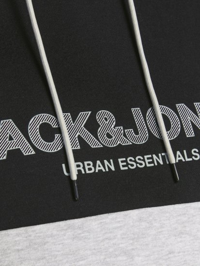 Jack & Jones JJEURBAN BLOCKING SWEAT Black - Tröjor & hoodies - Stora hoodies & tröjor - 2XL-14XL
