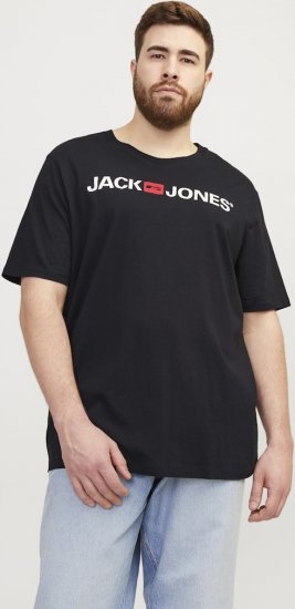 Jack & Jones Corp Logo Crew Neck T-Shirt Black - T-shirts - Stora T-shirts - 2XL-14XL