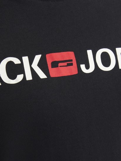 Jack & Jones Corp Logo Crew Neck T-Shirt Black - T-shirts - Stora T-shirts - 2XL-14XL