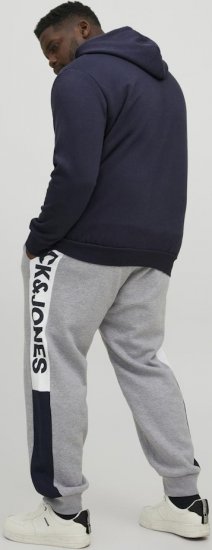 Jack & Jones CORP LOGO Large Print Hoodie Navy Blazer - Tröjor & hoodies - Stora hoodies & tröjor - 2XL-14XL