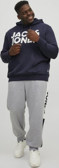Jack & Jones CORP LOGO Large Print Hoodie Navy Blazer - Tröjor & hoodies - Stora hoodies & tröjor - 2XL-14XL