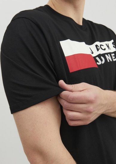 Jack & Jones CORP Logo T-Shirt Black/PLAY 4 - T-shirts - Stora T-shirts - 2XL-14XL