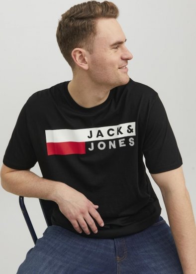 Jack & Jones CORP Logo T-Shirt Black/PLAY 4 - T-shirts - Stora T-shirts - 2XL-14XL