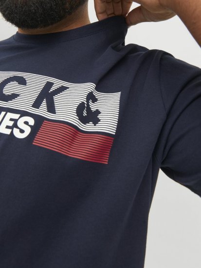 Jack & Jones CORP Logo T-Shirt Navy/PLAY 4 - T-shirts - Stora T-shirts - 2XL-14XL