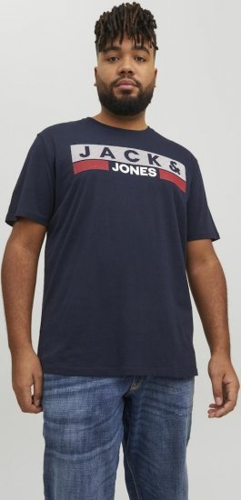 Jack & Jones CORP Logo T-Shirt Navy/PLAY 4 - T-shirts - Stora T-shirts - 2XL-14XL
