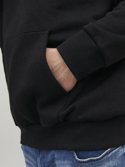 Jack & Jones CORP LOGO PLAY 4 Print Hoodie Black - Tröjor & hoodies - Stora hoodies & tröjor - 2XL-14XL