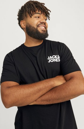 Jack & Jones CORP Logo T-Shirt Black - T-shirts - Stora T-shirts - 2XL-14XL