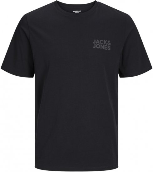 Jack & Jones CORP Logo T-Shirt Black w Small Black Print - T-shirts - Stora T-shirts - 2XL-14XL